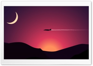 Jet Fighter Flat Design Illustration Ultra HD Wallpaper for 4K UHD Widescreen desktop, tablet & smartphone