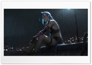 Jinx Alone In Rain 4K UHD Wallpaper for Widescreen and UltraWide Desktop, UltraHD TV, Smartphone, Tablet