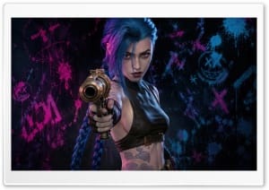 Jinx LoL Digital Art 4K UHD Wallpaper for Widescreen and UltraWide Desktop, UltraHD TV, Smartphone, Tablet