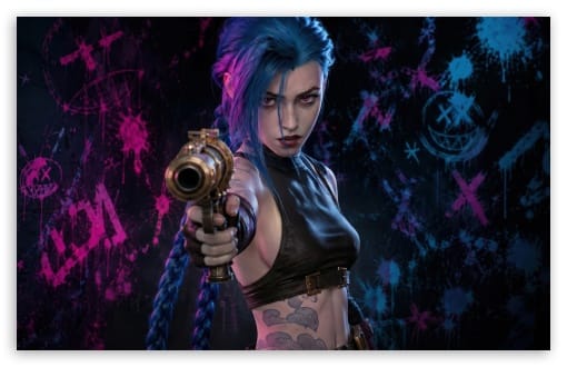 Jinx LoL Digital Art UltraHD Wallpaper for UHD 16:9 ; HD 16:9 ; UltraWide 21:9 24:10 ; Widescreen 16:10 ; Tablet 1:1 ; Mobile 9:16 ;
