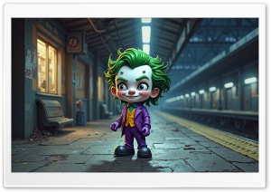 Joker Chibi Art 4K UHD Wallpaper for Widescreen and UltraWide Desktop, UltraHD TV, Smartphone, Tablet