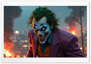 Joker Fiery Eyes 4K UHD Wallpaper for Widescreen and UltraWide Desktop, UltraHD TV, Smartphone, Tablet