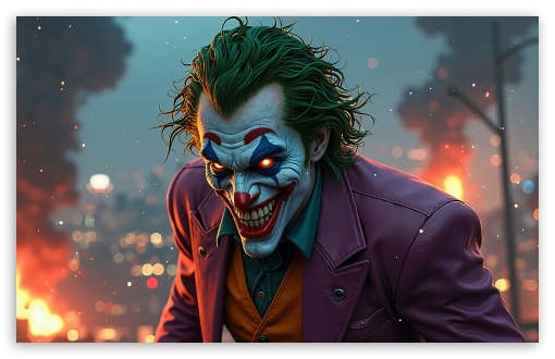 Joker Fiery Eyes UltraHD Wallpaper for Widescreen 16:10 ;