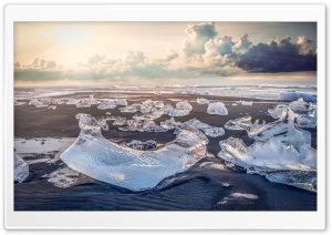 Jokulsarlon Ice Beach, Iceland Ultra HD Wallpaper for 4K UHD Widescreen desktop, tablet & smartphone