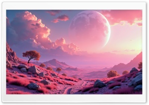 Journey to the Pink Planet Ultra HD Wallpaper for 4K UHD Widescreen Desktop, Lockscreen, Screensaver, TV, Tablet, Smartphone