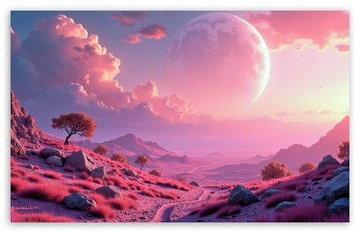 Journey to the Pink Planet UltraHD Wallpaper for UHD 16:9 ; HD 16:9 ; UltraWide 21:9 24:10 32:9 32:10 ; Widescreen 16:10 5:3 ; Fullscreen 4:3 5:4 3:2 ; Tablet 1:1 ; Mobile 9:16 9:19.5 9:20 10:16 2:3 3:5 3:4 ; Dual 16:10 5:3 16:9 4:3 5:4 3:2 ;