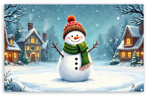 Joyful Snowman in the Snowy Christmas Scene UltraHD Wallpaper for HD 16:9 ; UltraWide 21:9 24:10 32:9 32:10 ; Widescreen 16:10 5:3 ; Fullscreen 4:3 5:4 3:2 ; Tablet 1:1 ; Mobile 9:16 9:19.5 9:20 10:16 2:3 3:5 3:4 ; Dual 16:10 5:3 16:9 4:3 5:4 3:2 ;
