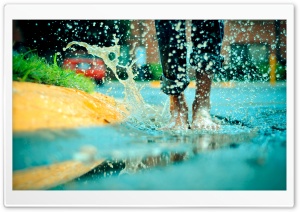 Jumping In A Rain Puddle Ultra HD Wallpaper for 4K UHD Widescreen desktop, tablet & smartphone