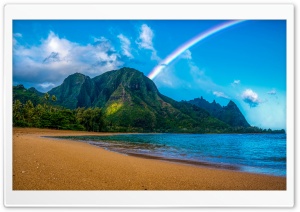 Jungle, Mountain View at Tunnels Beach, Hawaii 4K UHD Wallpaper for Widescreen and UltraWide Desktop, UltraHD TV, Smartphone, Tablet