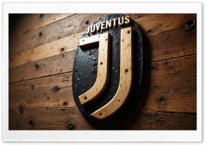 Juventus FC Wooden Logo 4K UHD Wallpaper for Widescreen and UltraWide Desktop, UltraHD TV, Smartphone, Tablet