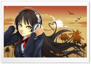 K ON! Mio Listening To Music Ultra HD Wallpaper for 4K UHD Widescreen desktop, tablet & smartphone