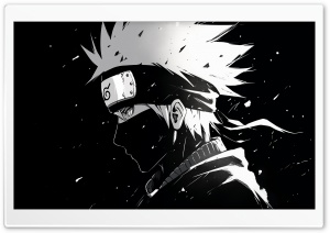 Kakashi Hatake face, Black and White 4K UHD Wallpaper for Widescreen and UltraWide Desktop, UltraHD TV, Smartphone, Tablet