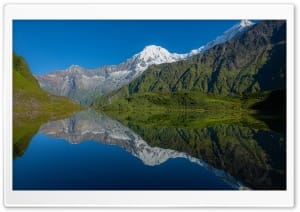 Kalo Daha Lake Ruby Valley Mountain Reflection 4K UHD Wallpaper for Widescreen and UltraWide Desktop, UltraHD TV, Smartphone, Tablet