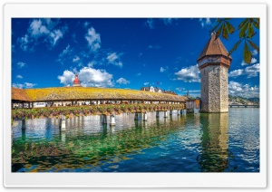 Kapellbrucke footbridge, Lucerne, Switzerland 4K UHD Wallpaper for Widescreen and UltraWide Desktop, UltraHD TV, Smartphone, Tablet