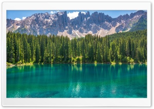 Karersee Lake, Dolomites Mountains, Italy Ultra HD Wallpaper for 4K UHD Widescreen desktop, tablet & smartphone