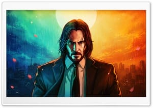 Keanu Reeves as John Wick Portrait Fan Art 4K UHD Wallpaper for Widescreen and UltraWide Desktop, UltraHD TV, Smartphone, Tablet