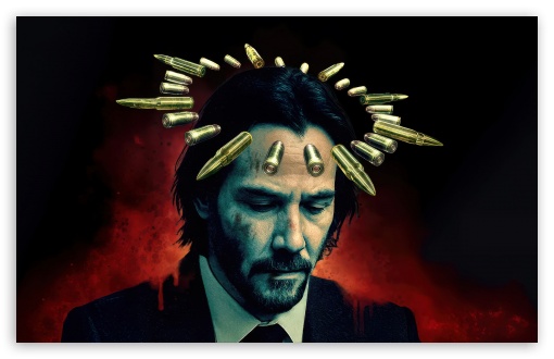 Keanu Reeves as John Wick with Iconic Bullet Crown 4K UHD Wallpaper for Widescreen and UltraWide Desktop, UltraHD TV, Smartphone, Tablet Keanu Reeves as John Wick with Iconic Bullet Crown UltraHD Wallpaper for UHD 16:9 ; HD 16:9 ; Widescreen 16:10 5:3 ; Fullscreen 4:3 5:4 3:2 ; Tablet 1:1 ; Mobile 10:16 2:3 3:5 3:4 ;