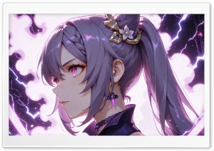 Keqing - Genshin Impact 4K UHD Wallpaper for Widescreen and UltraWide Desktop, UltraHD TV, Smartphone, Tablet