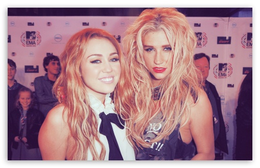 Kesha Sebert & Miley Cyrus UltraHD Wallpaper for Widescreen 16:10 ;