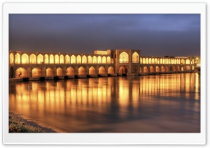 Khaju Bridge At Dusk, Isfahan, Iran Ultra HD Wallpaper for 4K UHD Widescreen desktop, tablet & smartphone