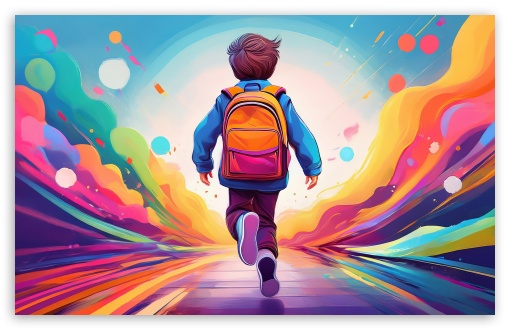 Kid Running to School Art UltraHD Wallpaper for UHD 16:9 2160p 1440p 1080p 900p 720p ; 8K UHD TV 16:9 Ultra High Definition 2160p 1440p 1080p 900p 720p ; UltraWide 21:9 24:10 ; Widescreen 16:10 5:3 WHXGA WQXGA WUXGA WXGA WGA ; Fullscreen 4:3 5:4 3:2 UXGA XGA SVGA QSXGA SXGA DVGA HVGA HQVGA ( Apple PowerBook G4 iPhone 4 3G 3GS iPod Touch ) ; Tablet 1:1 ; Mobile 9:16 9:19.5 9:20 9:21 9:22 10:16 2:3 3:5 3:4 - ;