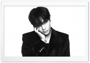 Kim Taehyung V BTS Black and White Portrait 4K UHD Wallpaper for Widescreen and UltraWide Desktop, UltraHD TV, Smartphone, Tablet