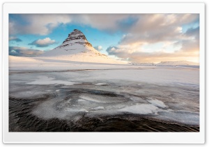 Kirkjufell Mountain Winter, Iceland Ultra HD Wallpaper for 4K UHD Widescreen desktop, tablet & smartphone