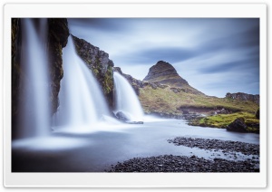 Kirkjufellsfoss waterfall, Kirkjufell, Iceland Ultra HD Wallpaper for 4K UHD Widescreen desktop, tablet & smartphone