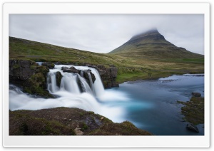 Kirkjufellsfoss Waterfall, Kirkjufell Mountain, Snaefellsnes, Iceland Ultra HD Wallpaper for 4K UHD Widescreen desktop, tablet & smartphone