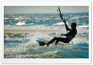 Kite Surfing   Renesse, Zeeland Ultra HD Wallpaper for 4K UHD Widescreen desktop, tablet & smartphone