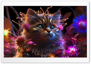 Kitten Art Ultra HD Wallpaper for 4K UHD Widescreen desktop, tablet & smartphone