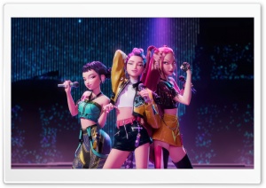 KPop Demon Hunters, Rumi, Mira, and Zoey 4K UHD Wallpaper for Widescreen and UltraWide Desktop, UltraHD TV, Smartphone, Tablet