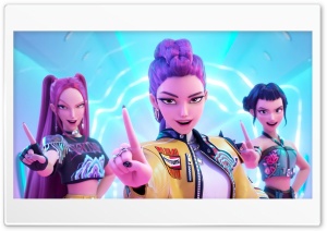 KPop Demon Hunters, Rumi, Mira, Zoey 4K UHD Wallpaper for Widescreen and UltraWide Desktop, UltraHD TV, Smartphone, Tablet