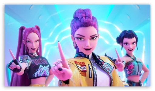 KPop Demon Hunters, Rumi, Mira, Zoey UltraHD Wallpaper for HD 16:9 ; UltraWide 21:9 ;