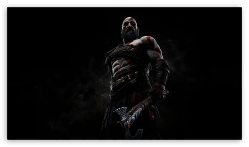 Kratos warrior, God of War, Dark Background UltraHD Wallpaper for UHD 16:9 ; HD 16:9 ;
