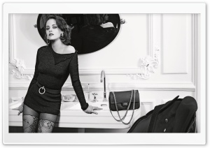 Kristen Stewart Fashion Photoshoot Black and White 4K UHD Wallpaper for Widescreen and UltraWide Desktop, UltraHD TV, Smartphone, Tablet