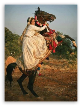 Kurdish girl on the horse UltraHD Wallpaper for Mobile 3:5 3:4 - ;