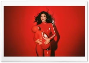 Kylie Jenner in Red Photoshoot 4K UHD Wallpaper for Widescreen and UltraWide Desktop, UltraHD TV, Smartphone, Tablet