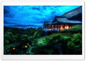 Kyoto, Japan At Night Ultra HD Wallpaper for 4K UHD Widescreen desktop, tablet & smartphone