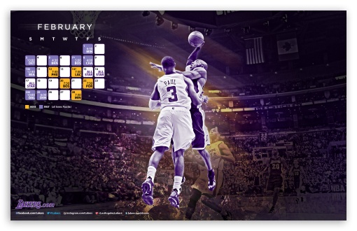 LA Lakers Feb 2012-13 Schedule UltraHD Wallpaper for Widescreen 16:10 ;