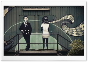 Ladies and Gents Toilet Signs Graffiti Ultra HD Wallpaper for 4K UHD Widescreen desktop, tablet & smartphone