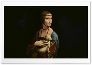 Lady with an Ermine by Leonardo da Vinci 4K UHD Wallpaper for Widescreen and UltraWide Desktop, UltraHD TV, Smartphone, Tablet