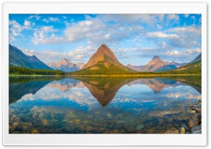 Lake, Mountains, Glacier National Park, United States, Nature, Scenic, Reflection, Forest 4K UHD Wallpaper for Widescreen and UltraWide Desktop, UltraHD TV, Smartphone, Tablet