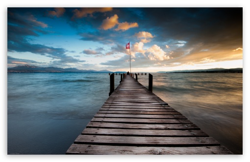 Lake Pontoon At Dusk UltraHD Wallpaper for HD 16:9 ; Widescreen 16:10 5:3 ; Fullscreen 4:3 3:2 ; Tablet 1:1 ; Mobile 3:5 3:4 ;