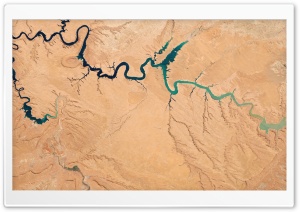 Lake Powell Half Empty Seen from Space 4K UHD Wallpaper for Widescreen and UltraWide Desktop, UltraHD TV, Smartphone, Tablet