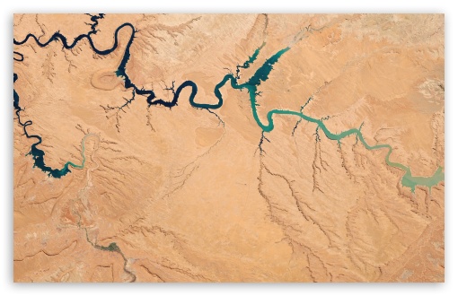 Lake Powell Half Empty Seen from Space UltraHD Wallpaper for UHD 16:9 ; HD 16:9 ; UltraWide 21:9 24:10 32:9 32:10 ; Widescreen 16:10 5:3 ; Fullscreen 4:3 5:4 3:2 ; Tablet 1:1 ; Dual 16:10 5:3 16:9 4:3 5:4 3:2 ;
