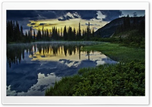Lake Reflections At Sunset Ultra HD Wallpaper for 4K UHD Widescreen desktop, tablet & smartphone