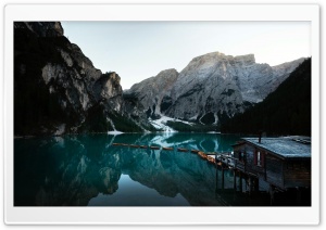 Lake, South Tyrol, Italy, Dolomites, Italian Alps, Mountains, Boats, Nature, Travel 4K UHD Wallpaper for Widescreen and UltraWide Desktop, UltraHD TV, Smartphone, Tablet