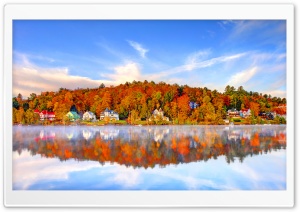 Lakeside Autumn 4K UHD Wallpaper for Widescreen and UltraWide Desktop, UltraHD TV, Smartphone, Tablet