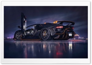 Lamborghini Aventador Racing Car with a Spoiler 4K UHD Wallpaper for Widescreen and UltraWide Desktop, UltraHD TV, Smartphone, Tablet